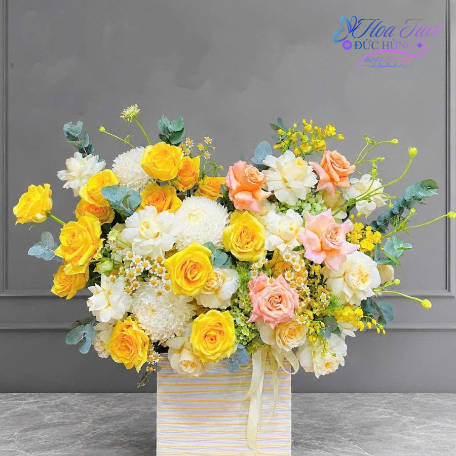 Giỏ Hồng Vàng Nhỏ Đẹp GH01